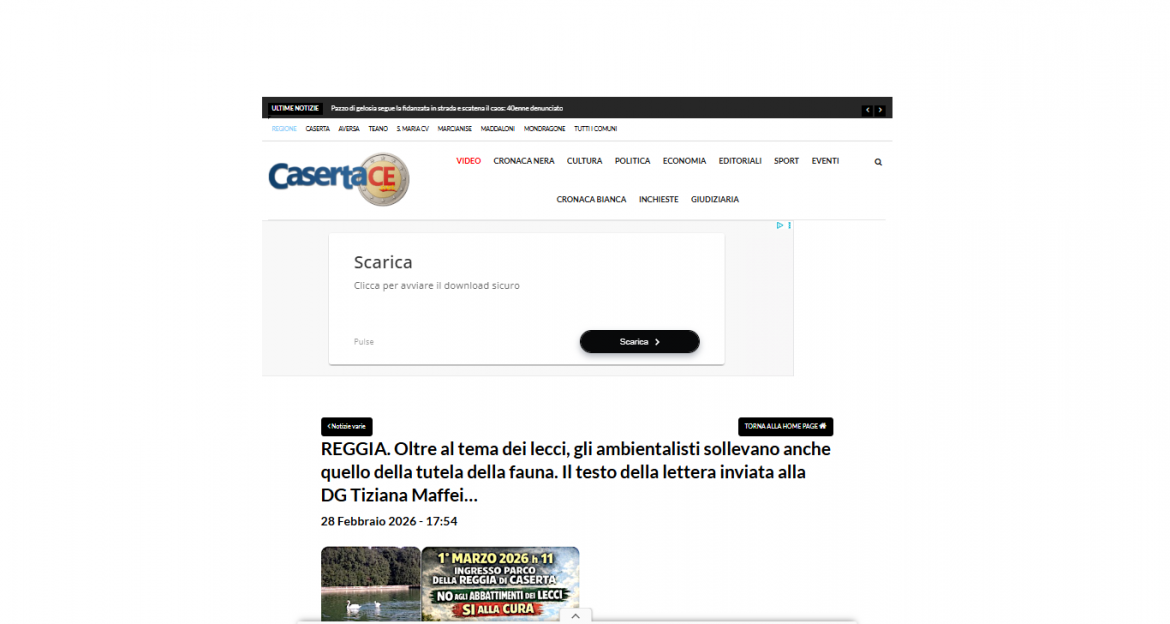 Caserta: L’Altritalia ed altre associazioni scrivono alla direttrice della Reggia