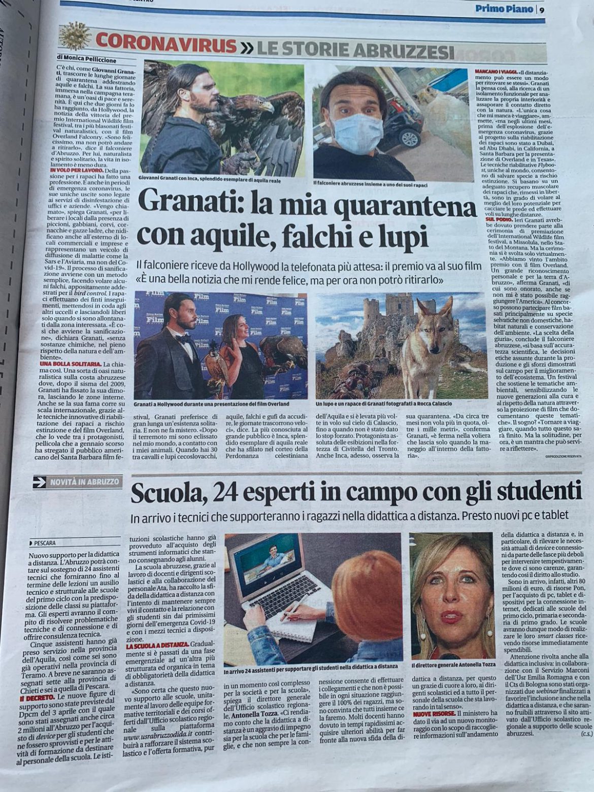 rass stampa il centro granati 26 04 20 Il responsabile della fauna selvatica intervistato dal quotidiano Il Centro