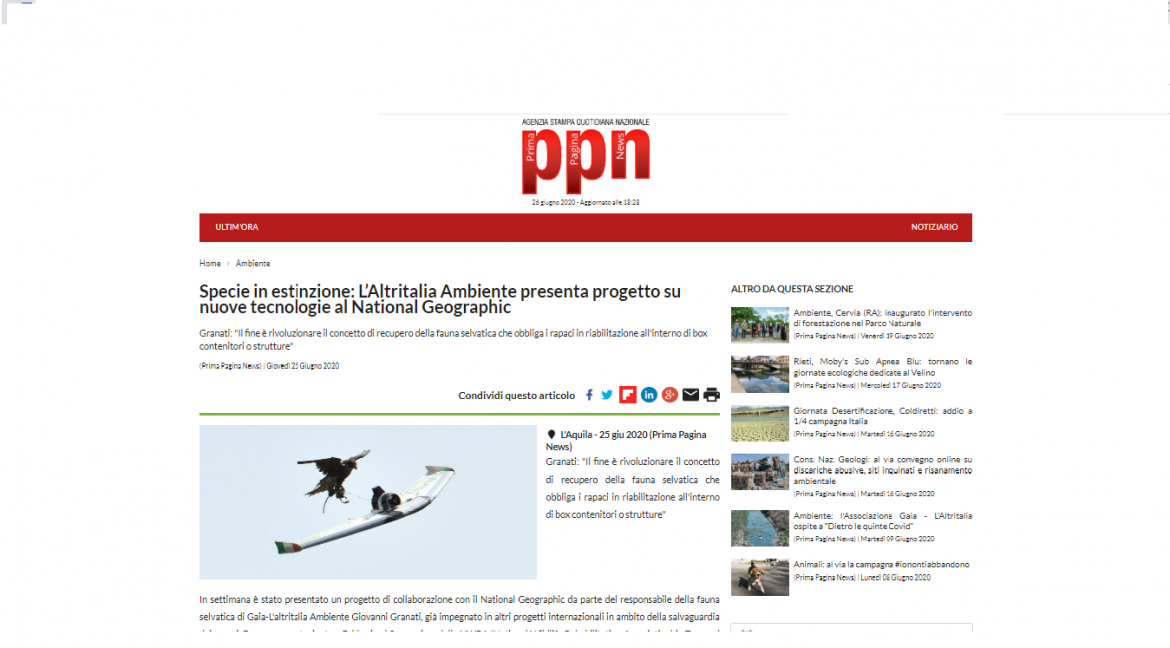 ppn geographic Rassegna Stampa: Il progetto de L’Altritalia per il National Geographic