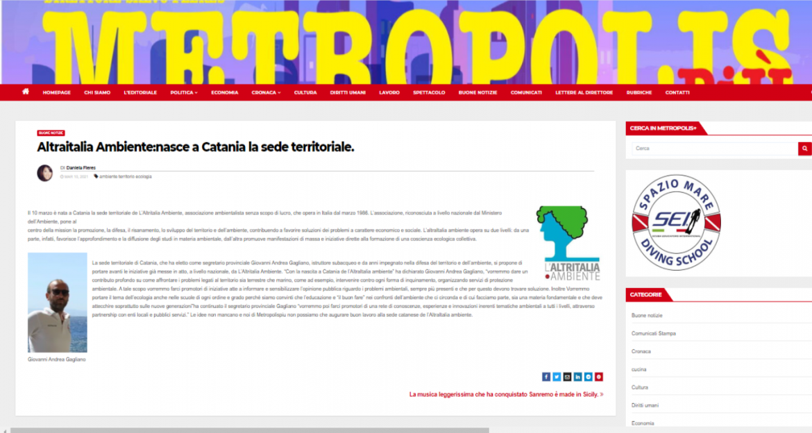 rassegna catania 10 03 21 L’Altritalia Ambiente arriva in Sicilia