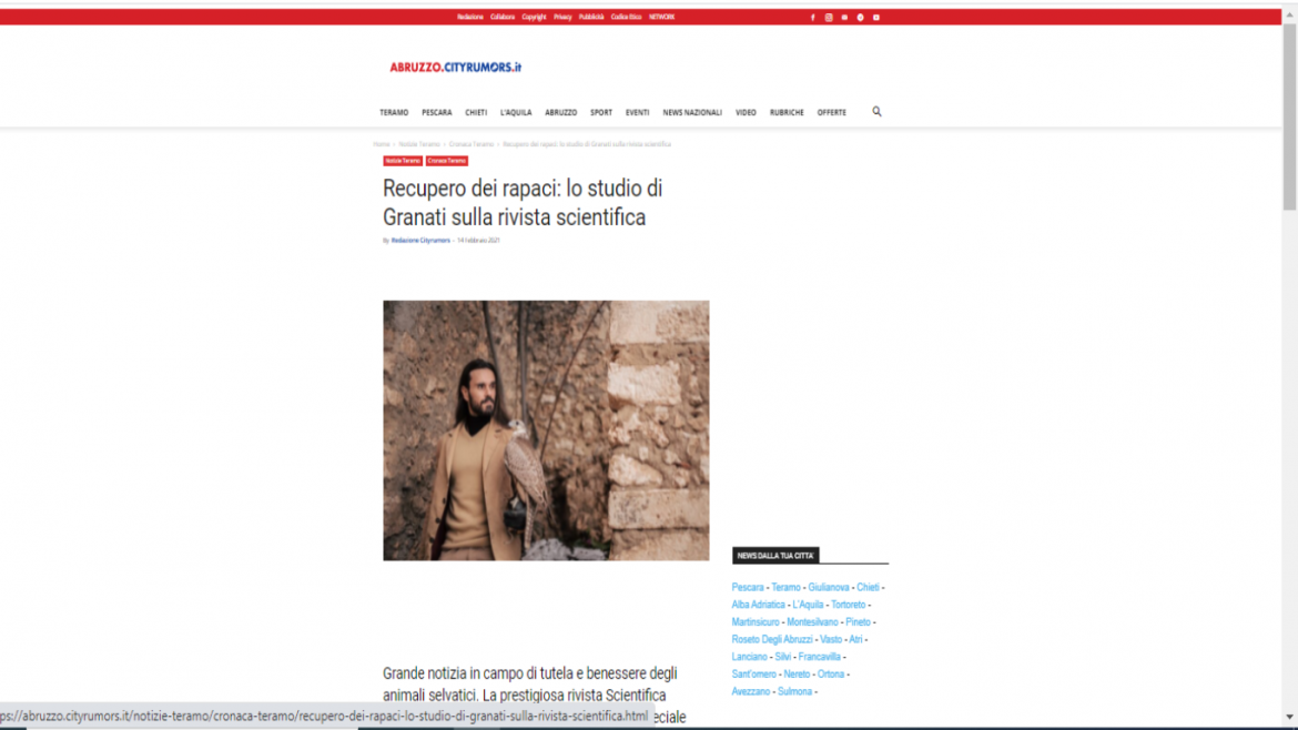 granati40 In TV per spiegare la riabilitazione dei rapaci feriti con i droni