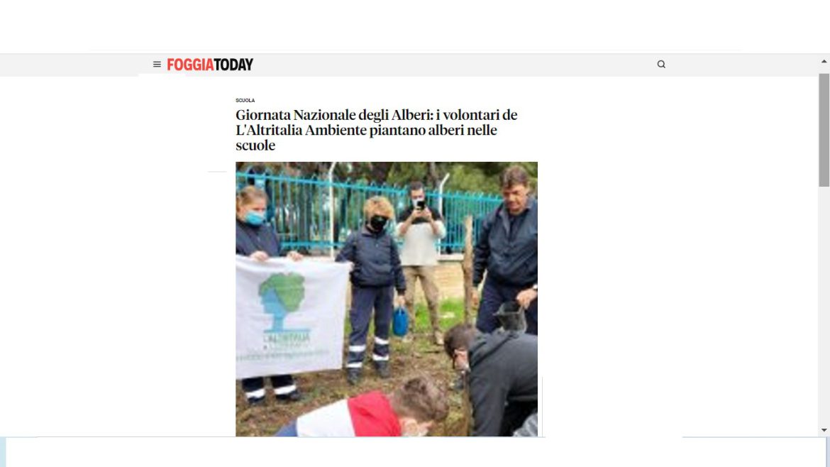 Le iniziative pugliesi per la Giornata degli Alberi ripresi da Foggia Today