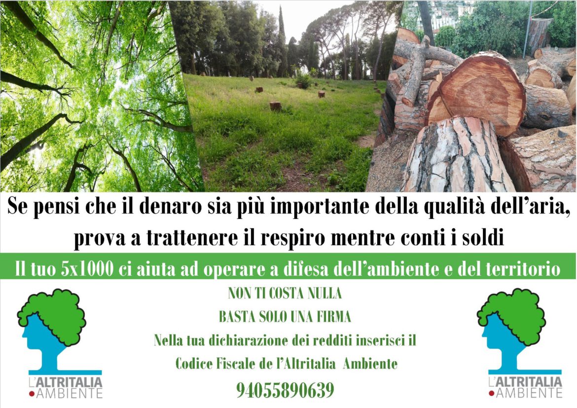 LOCANDINA 5X1000 2022 L’Ambiente è vita. L’Ambiente è qualità della vita. Donaci il tuo 5×1000, aiutaci ad essere operativi