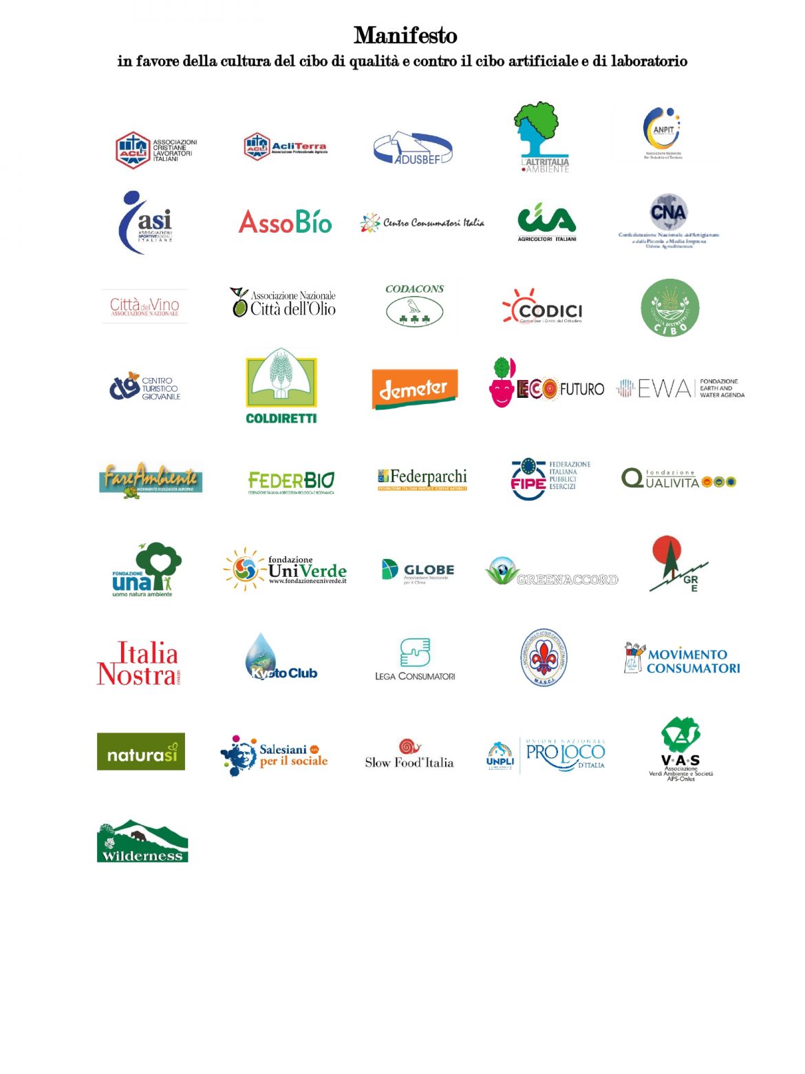 MANIFESTO IN FAVORE DELLA CULTURA DEL CIBO DI QUALITA’ E CONTRO IL CIBO ARTIFICIALE_ Rev (2)_page-0003 Agroalimentare: L’Altritalia Ambiente aderisce al Manifesto contro il cibo artificiale