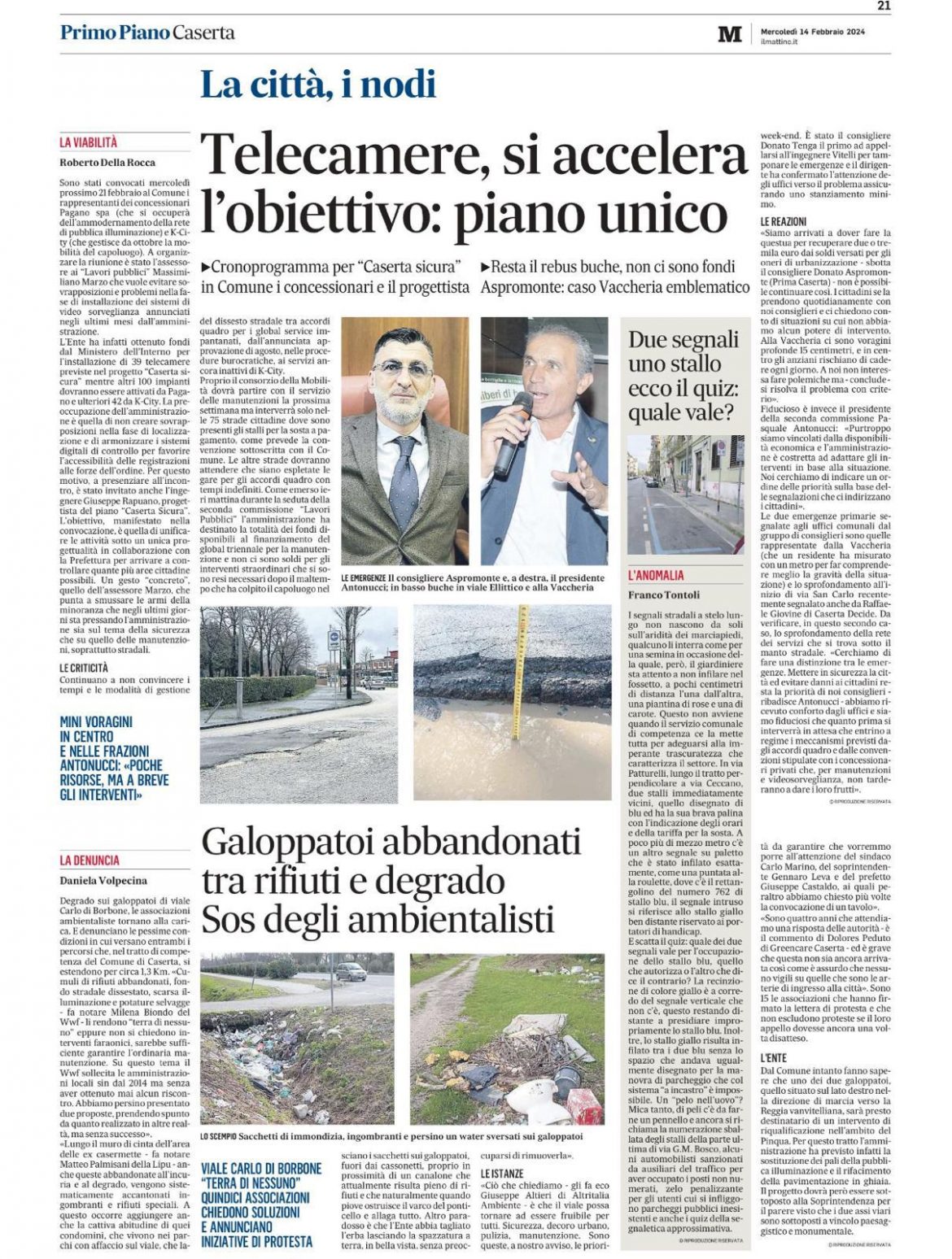 il mattino 14 02 24 Il Mattino Caserta: Le posizioni de L’Altritalia sul degrado dei “Galoppatoi”