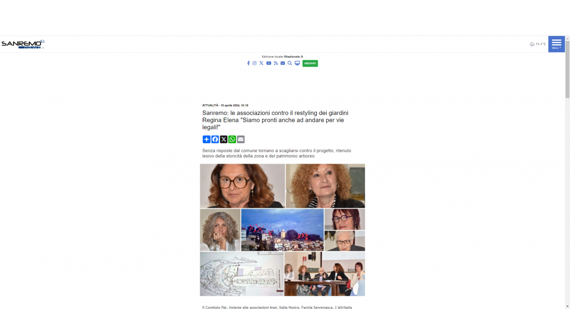 sanremo news 15 04 24 Sanremo: Rassegna stampa su proteste rifacimento giardini Regina Elena