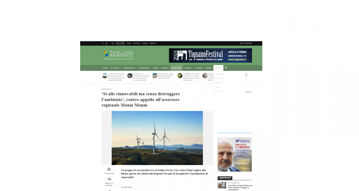 toscana chianti 18 07 24 Rinnovabili: La protesta di art.9 contro lo scempio del Mugello