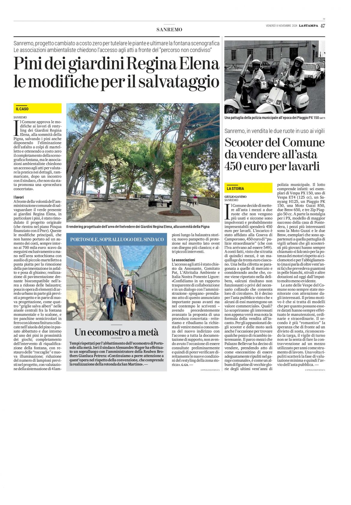 Sanremo, è battaglia per i pini di Viale Regina Elena