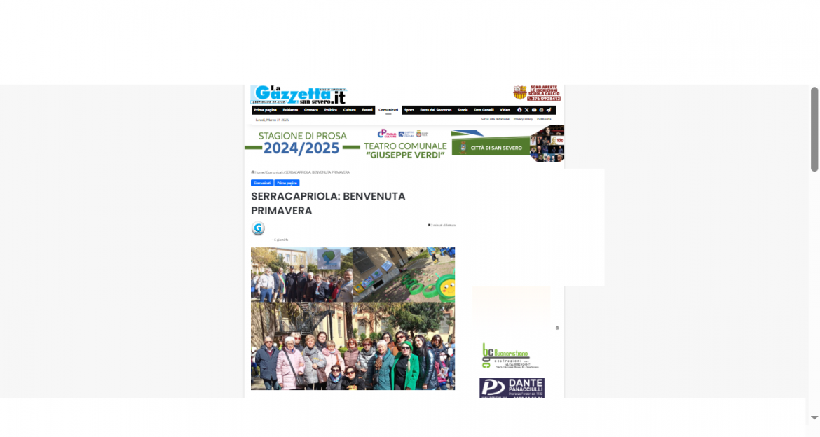 A Serracapriola (FG) si festeggia con gli alunni l’arrivo della primavera