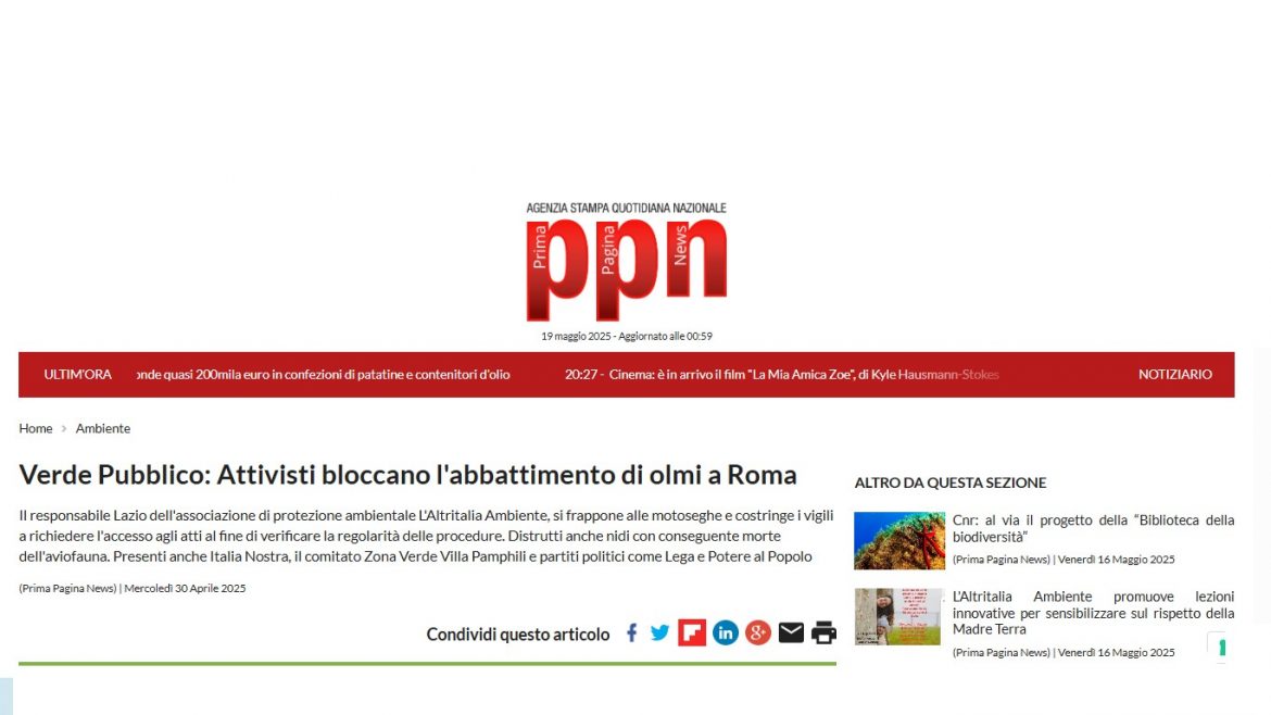 Le attività della sezione Lazio a difesa del verde pubblico