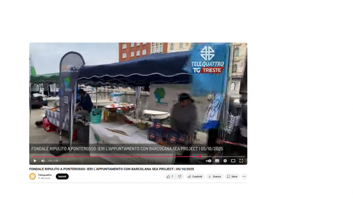 TRIESTE TELEQUATTRO 04 10 25 Fondali marini: La sezione di Trieste ripulisce il Canale di Ponterosso