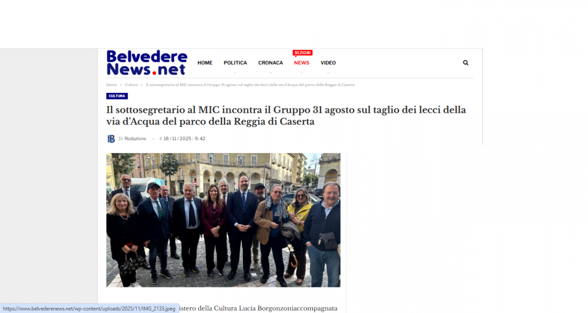 L’Altritalia Ambiente incontra Borgonzoni per i lecci della reggia di Caserta