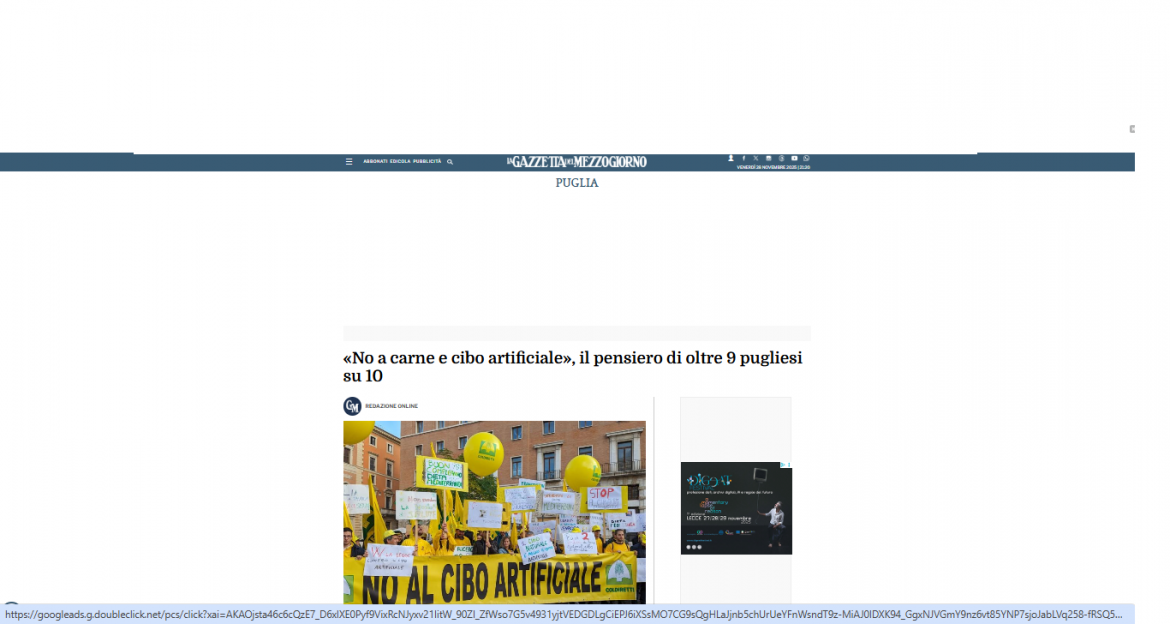 L’Altritalia con Coldiretti contro il cibo sintetico