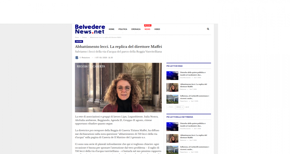 Caserta: L’Altritalia schierata a difesa dei lecci della Reggia